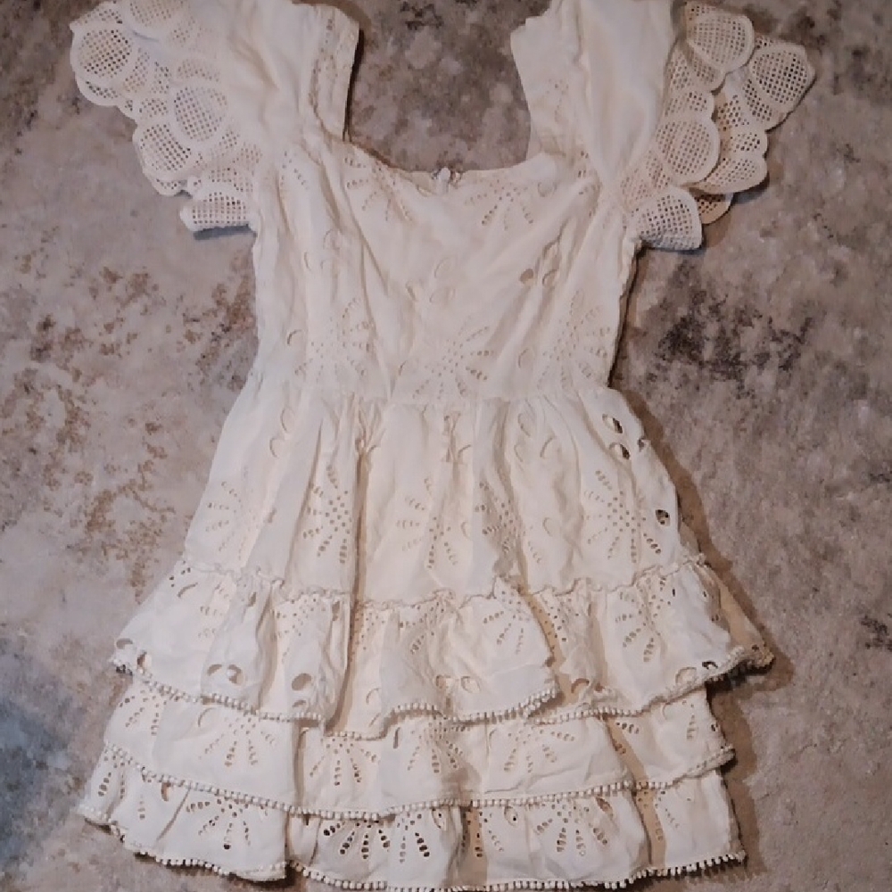 Just Me, White Eyelet Dress